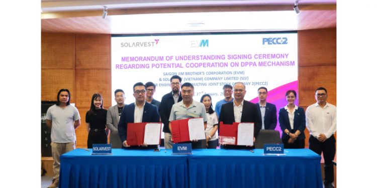 EVM, Solarvest and PECC2 Forge Strategic Partnership to Accelerate Renewable Energy Adoption in Vietnam through the new Direct Power Purchase Agreement Mechanism (DPPA) via National Grid