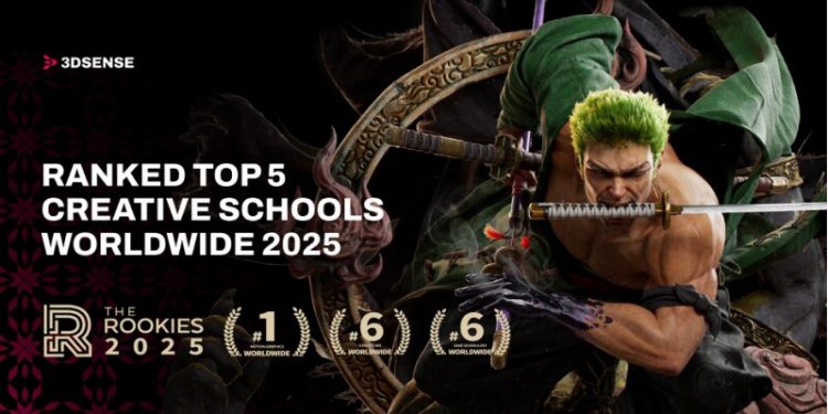 3dsense Media School in Singapore Clinches Top 5 Spot in The Rookies Global School Rankings® 2025