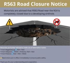 R563 remains closed amid serious safety risks